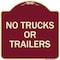 Signmission Designer Series No Trucks or Trailers, Burgundy Heavy-Gauge Aluminum Sign, 18" x 18", BU-1818-23556 A-DES-BU-1818-23556 - alternate 1